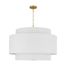 Four Light Pendant<br /><span style="color:#4AB0CE;">Entrega: 4-10 dias en USA</span><br /><span style="color:#4AB0CE;font-size:60%;">PREGUNTE POR ENTREGA EN PANAMA</span><br />Collection: Sawyer<br />Finish: Burnished Brass