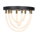LED Flush Mount<br /><span style="color:#4AB0CE;">Entrega: 4-10 dias en USA</span><br /><span style="color:#4AB0CE;font-size:60%;">PREGUNTE POR ENTREGA EN PANAMA</span><br />Collection: Cascata<br />Finish: Black and Brushed Brass