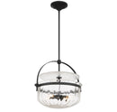 Four Light Convertible Semi-Flush/Pendant<br /><span style="color:#4AB0CE;">Entrega: 3-4 semanas en USA</span><br /><span style="color:#4AB0CE;font-size:60%;">PREGUNTE POR ENTREGA EN PANAMA</span><br />Collection: Denmar<br />Finish: Matte Black