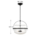 Four Light Convertible Semi-Flush/Pendant<br /><span style="color:#4AB0CE;">Entrega: 3-4 semanas en USA</span><br /><span style="color:#4AB0CE;font-size:60%;">PREGUNTE POR ENTREGA EN PANAMA</span><br />Collection: Denmar<br />Finish: Matte Black