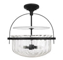 Four Light Convertible Semi-Flush/Pendant<br /><span style="color:#4AB0CE;">Entrega: 3-4 semanas en USA</span><br /><span style="color:#4AB0CE;font-size:60%;">PREGUNTE POR ENTREGA EN PANAMA</span><br />Collection: Denmar<br />Finish: Matte Black