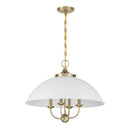 Four Light Pendant<br /><span style="color:#4AB0CE;">Entrega: 4-10 dias en USA</span><br /><span style="color:#4AB0CE;font-size:60%;">PREGUNTE POR ENTREGA EN PANAMA</span><br />Collection: Monterey<br />Finish: White and Warm Brass