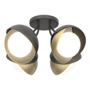 Hubbardton Forge - 121376-SKT-10-86-GG0711 - Four Light Semi-Flush Mount - Brooklyn - Black