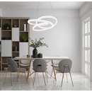 LÁMPARA DE TECHO COLGANTE DECORATIVA LED 102W, INTERRUPTOR CCT, 30K,40K,60K, 110-240V, 50-60HZ, GRADO DE PROTECCION IP20, ACABADO BLANCO.