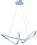 LÁMPARA DE TECHO COLGANTE DECORATIVA LED 25W, INTERRUPTOR CCT PARA ELEGIR TONALIDAD DE LUZ: 30K,40K,60K, 110-240V, 50-60HZ, GRADO DE PROTECCION IP20, PROTECCION IP20, ACABADO PLATEADO.