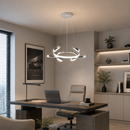 Lámpara Colgante Decorativa Con Luz Led  33W  Acabado Chrome/Aluminium Acrílico.