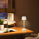 Lámpara De Mesa Con Luz Led Recargable Táctil 2W cct: 30K,40K,60K  Acabado White/ Metal.