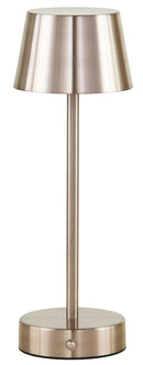 LÁMPARA DE MESA RECARGABLE 2W, CCT.30K,40,60K, ACABADO SATIN NICKEL STEPLEES, DIMEABLE.
