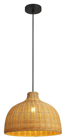 LÁMPARA DE TECHO COLGANTE DECORATIVA 1XE27-40W (NO INLCUIDO) 110-240V, 50-60HZ, GRADO DE PROTECCION IP20, ACABADO RATTAN * NEGRO.