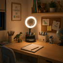 Abanico Recargable De Mesa Con Luz Led 8W Cct:30k,40k,60k Dimeable 3 velocidades.