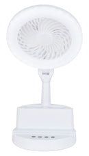 LÁMPARA DE MESA CON ABANICO LUZ LED INTEGRADA 8W, DC5V 2A, GRADO DE PROTECCION IP20, INTERRUPTOR CCT30K, 40K,60K. MARCA HOME DELIGHT.