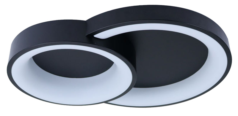 LÁMPARA DE TECHO DECORATIVA LED 40W, INTERRUPTOR PARA ELEGIR TONALIDAD DE  LUZ CCT: 30K,40K,60K, 110-240V, 50-60HZ, GRADO DE PROTECCION IP20, ACABADO NEGRO.