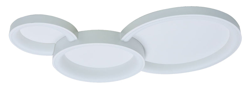 LÁMPARA DE TECHO DECORATIVA LED 72W, INTERRUPTOR PARA ELEGIR TONALIDAD DE LUZ CCT: 30K, 40K,60K, 110-240V, 50-60HZ, GRADO DE PROTECCION IP20, ACABADO BLANCO.