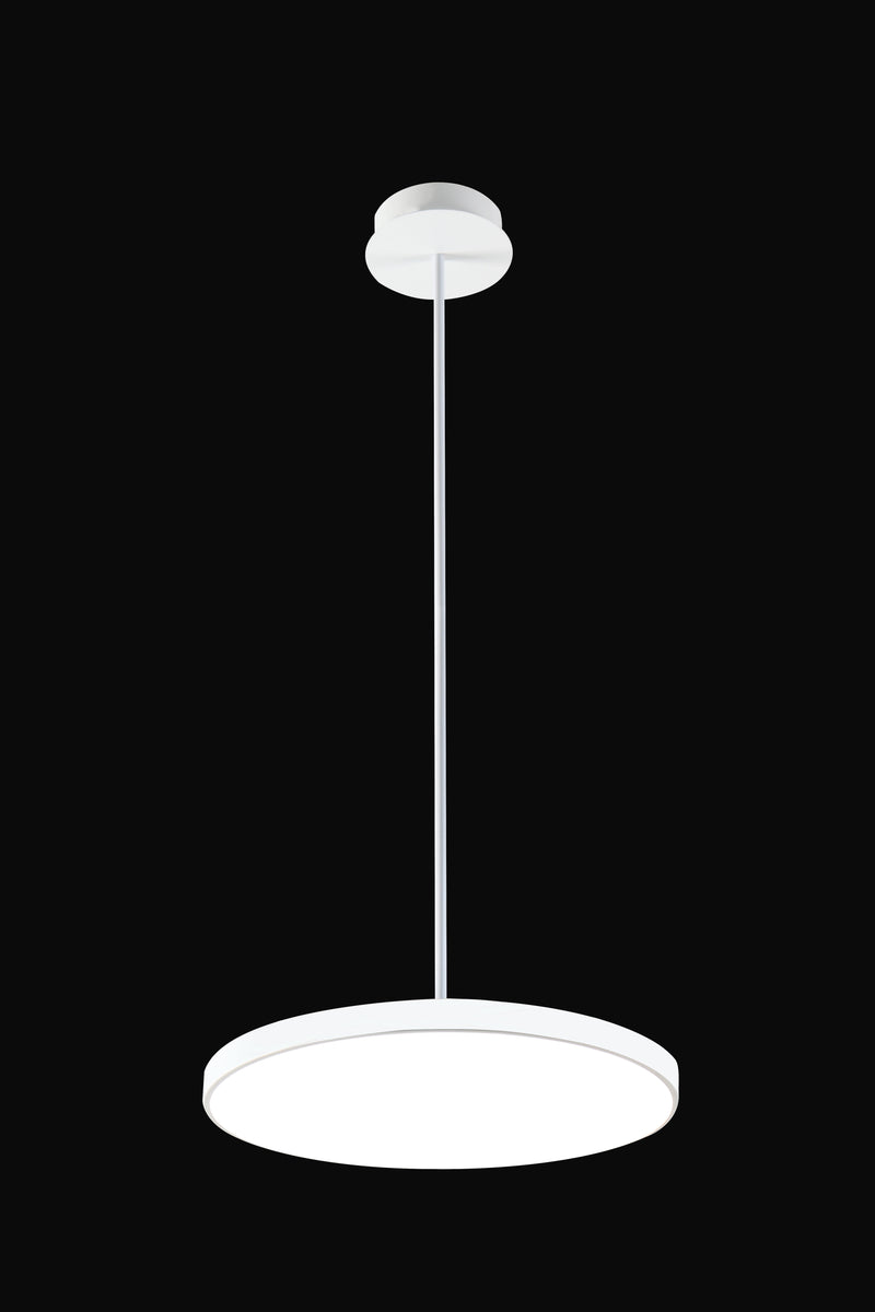 LÁMPARA DE TECHO COLGANTE DECORATIVA LED 75W,4500LM INTERRUPTOR CCT 30K,40K,60K, 110-240V 50-60HZ, IP20,ACABADO BLANCO METAL + ACRILICO.