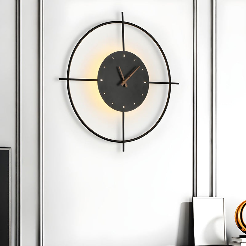 RELOJ DE PARED CON ILUMINACION LED, 7W, 3000K, 110-240V, 50-60HZ, IP20, ACABADO NEGRO.