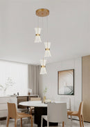 Lámpara Colgante Decorativa Con Luz Led 21W Acabado Golden / Metal Acrílico.