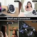 ABANICO CON LÁMPARA LED, C/GANCHO, 5W, EMITE 100LM, 5V,  2A, TONALIDAD DE 5000K, CRI90, ACABADO NEGRO.