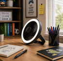 Abanico Recargable Con Luz Led 5W Cct: 5000k Dimeable 3 Velocidades.