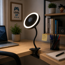 Abanico Recargable Con Clip Y Luz  Led 5W Cct: 5000k 3 Velocidades.