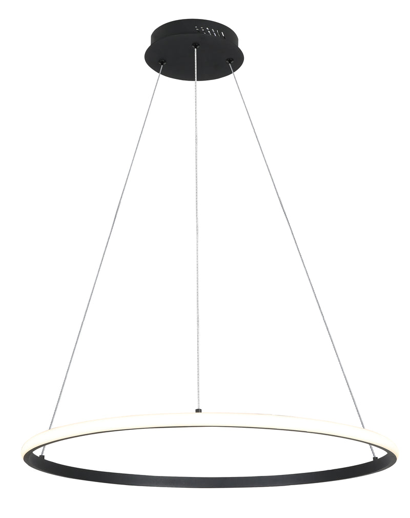 LÁMPARA MODERNA DE TECHO COLGANTE LED 40W, TONALIDAD 3000K, 110-240V, 50-60HZ, GRADO DE PROTECCION IP20.