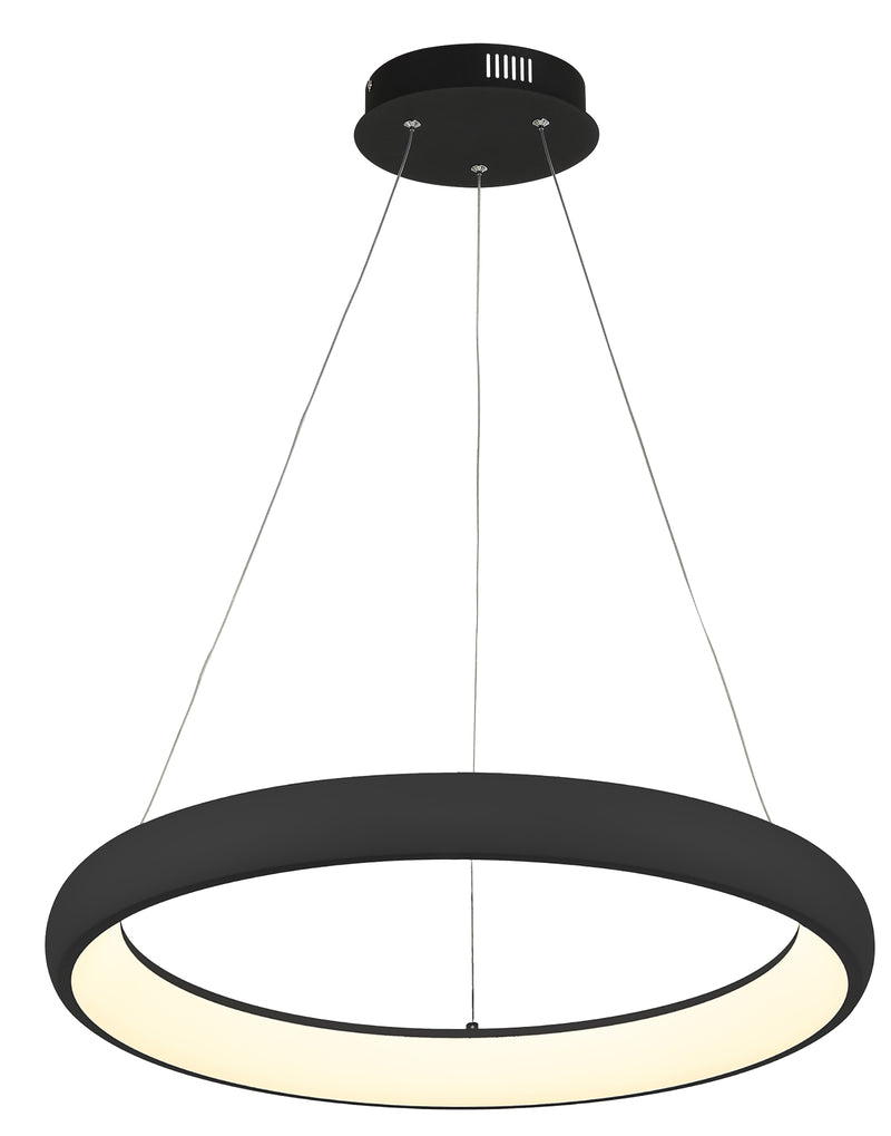 LÁMPARA MODERNA DE TECHO COLGANTE LED 38W, TONALIDAD 3000K, 110-240V, 50-60HZ, GRADO DE PROTECCION IP20.