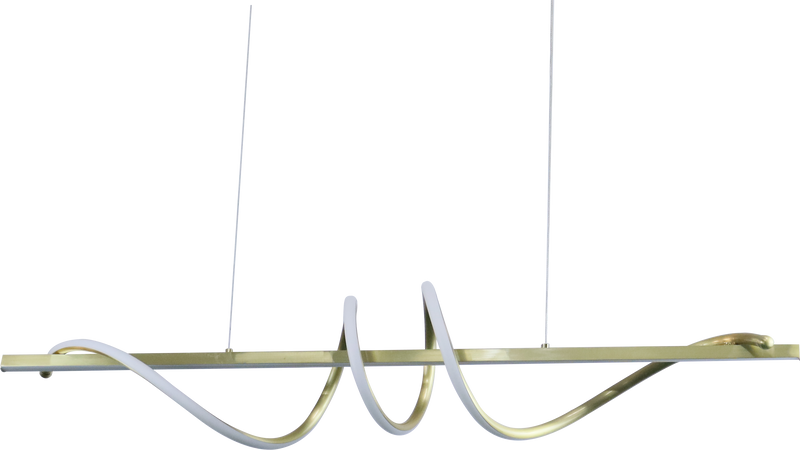 LÁMPARA DE TECHO COLGANTE DECORATIVA LED 60W, TONALIDAD DE 3000K, 110-240V, 50-60HZ, ACABADO DORADO.