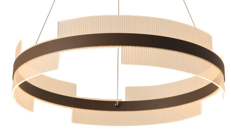 LÁMPARA DE TCHO COLGANTE DECORATIVA LED 60W, TONALIDAD DE 3000K, 110-240V, 50-60HZ, GRADO DE RPROTECCION IP20, ACABADO CAFE.