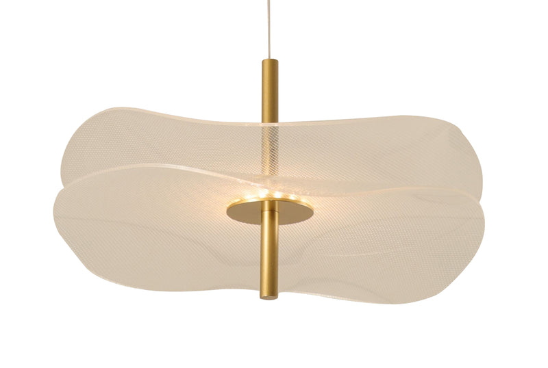 LÁMPARA DE TECHO COLGANTE DECORATIVA LED 5W, TONALIDAD DE 3000K, 110-240V, 50-60HZ, ACABADO DORADO.