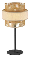 LÁMPARA DE MESA DECORATIVA 1XE27-40W, GRADO DE PROTECCION IP20, PANTALLA RATAN DE PAPEL.