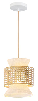 LÁMPARA DE TECHO COLGANTE DECORATIVA 1XE27-40W, GRADO DE PROTECCION IP20, PANTALLA RATTAN.