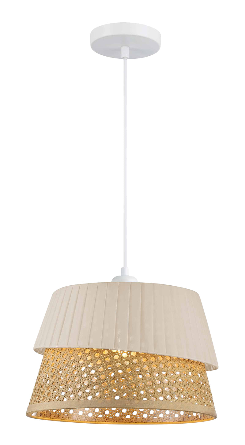 LAMPARA DE TECHO COLGANTE DECORATIVA 1XE27-40W GRADO DE PROTECCION IP20 PANTALLA RATAN