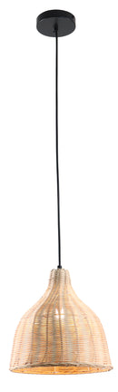 LÁMPARA DE TECHO COLGANTE 1XE27-40W (NO INCLUIDO) 100-240V, 50-60HZ, IP20, ACABADO BAMBU + NEGRO.