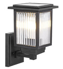 LÁMPARA DE PARED EXTERIOR CON 2 OPCIONES 1XE27- 3W LED O PANEL SOLAR 3W, CCT 30K,40,60K, INCLUYE CONTROL REMOTO, BATERIA 3.7W 2200HA, GRADO DE PROTECCION IP43.