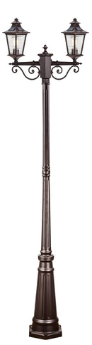 LÁMPARA DE PIE EXTERIOR CON 2 OPCIONES 2XE27 O PANEL SOLAR 3W LED PARA FAROL, CCT: 30K,40K,60K,  INCLUYE CONTROL REMOTO, GRADO DE PROTECCION IP65.