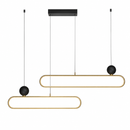Lámpara Colgante Decorativa Con Luz Led 48W Acabado Golden Black / Hierro Die Cast Aluminum Pvc.
