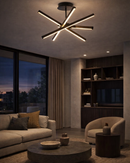 Lámpara De Techo Decorativa Con Luz Led 30W Acabado Black/ Die Cast Aluminum Pvc.