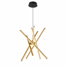 Lámpara Colgante Decorativa Con Luz Led 48W Acabado Golden Black / Hierro Die Cast Aluminum Pvc.