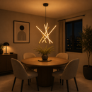 Lámpara Colgante Decorativa Con Luz Led 48W Acabado Golden Black / Hierro Die Cast Aluminum Pvc.