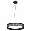 Lámpara Colgante Con Luz Led 38W Acabado Black /Ratan Acrílico.