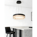 LÁMPARA DE TECHO COLGANTE  DECORATIVA LED, 38W, INTERRUPTOR PARA AJUSTE DE TONALIDAD DE LUZ CCT 30K, 40K,60K, 110-240V, 50-60HZ, GRADO DE PROTECCION IP20, ACABADO NEGRO..