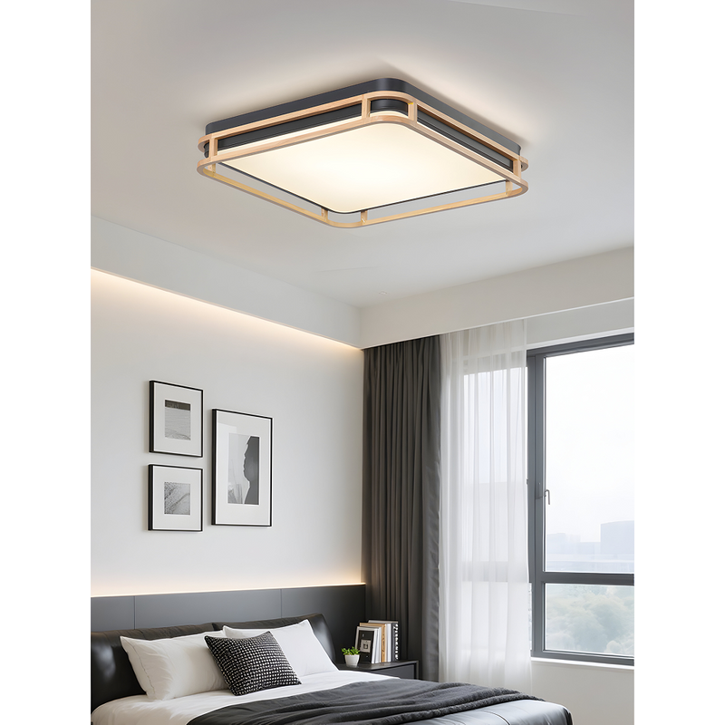 LÁMPARA DE TECHO TIPO PLAFON LED 38W, INTERRUPTOR PARA AJUSTE DE TONALIDAD DE LUZ CCT 30K, 40K,60K, 110-240V, 50-60HZ, GRADO DE PROTECCION IP20, ACABADO NEGRO.