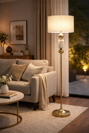 Lámpara de pie decorativa 1xe27-60w(no incluido) acabado marmol brass/ metal.