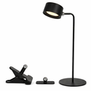 Lámpara De Mesa Decorativa Con Luz Led 1w Cct 30k, 40k, 60k  Recargable Tactil Dimeable Acabado Negro.