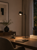 Lámpara De Mesa Decorativa Con Luz Led 1w Recargable Tactil Dimeable Acabado Negro.