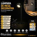 Lámpara De Mesa Decorativa Con Luz Led 1w Cct 30k, 40k, 60k  Recargable Tactil Dimeable Acabado Negro.
