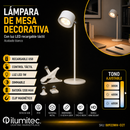 Lámpara De Mesa Decorativa Con Luz Led 1w Cct 30k, 40k, 60k  Recargable Tactil Dimeable Acabado Blanco.