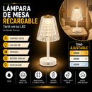 Lámpara De Mesa Recargable Tactil Con Luz Led 2w Cct 30k, 40k, 60k Dimeable Acabado Blanco.