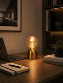 Lámpara De Mesa Decorativa Con Luz Led 1w Recargable Tactil Dimeable Acabado Brass.