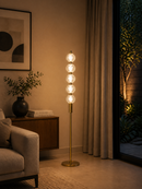 Lámpara de pie Led 19w Tactil  Acabado Brass.