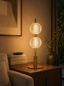 Lámpara De Mesa Decorativa Con Luz Led 3w Tactil Acabado Brass.